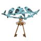 Turquoise Distressed Birds Iron Hook